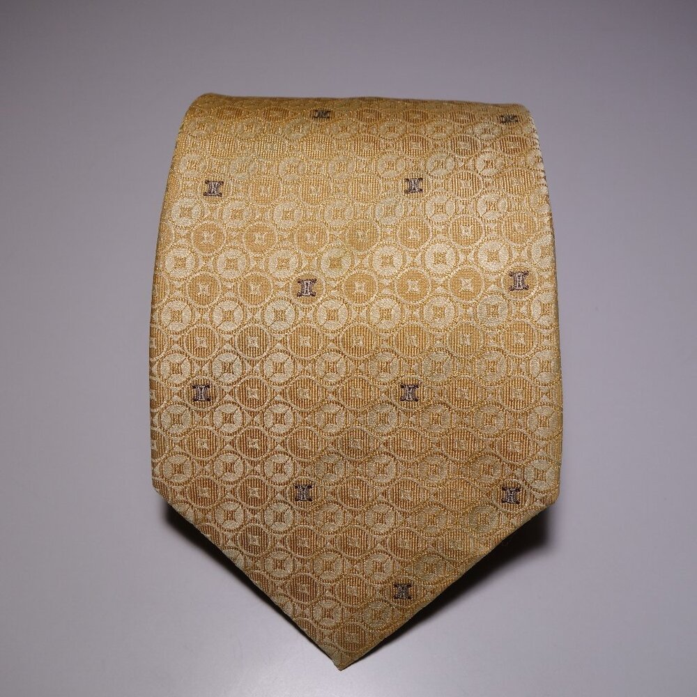 Vintage Celine 100% Silk Logo Embroidered Tie